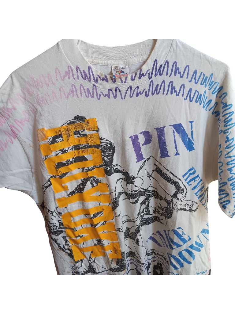 Colorado Aop Wrestling True Vintage T-Shirt Large Holyoke All-Over Print 80s Usa
